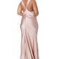 Jarlo Mika cowl front nude satin maxi dress with strap back detail
