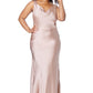 Jarlo Mika cowl front nude satin maxi dress with strap back detail