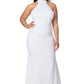 Jarlo ivory halter neck maxi dress with back strap detail