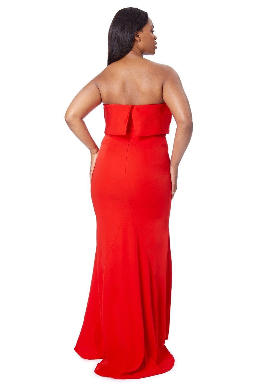 Jarlo's Blaze Strapless Maxi Dress With Bust Overlay in Red Jarlo London Jarlo's Blaze Strapless Maxi Dress With Bust Overlay in Red Jarlo London