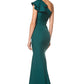 Levine Ruffle Frill One Shoulder Maxi Dress