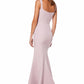 Jarlo Skylar square neck pink maxi dress with fishtail train