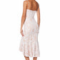 Jarlo ivory lace midi dress with high-low hem