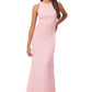 Jarlo Rhiannon high neck pink chiffon maxi dress with cross back