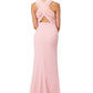 Rhiannon High Neck Chiffon Maxi Dress with Cross Back