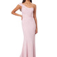 Annabelle One Shoulder Fishtail Maxi Dress with Pleated Shoulder Detail