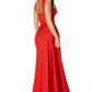 Jarlo Melody sweetheart neckline fishtail red maxi dress with side split