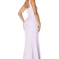 Jarlo Senia square neck purple maxi dress with button back