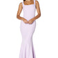 Jarlo Senia square neck purple maxi dress with button back