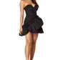 Jarlo black strapless mini dress with ruffle detail