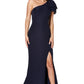 Kayla One Shoulder Bow Detail Maxi Dress with Thigh Split