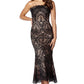 Jarlo Victoria all over black lace strapless midi dress