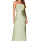 Jarlo green satin maxi dress with cami straps