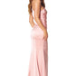 Jarlo Levi one shoulder pink satin maxi dress with pleat detail