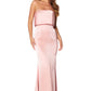 Jarlo Jetaime pink satin strapless maxi dress with overlay and button back detail