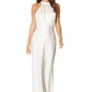 Jarlo Starlette halter neck ivory satin maxi dress with button back detail