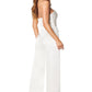 Jarlo ivory satin strapless jumpsuit