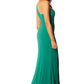 Olani One Shoulder Fishtail Maxi Dress with Ruched Bodice Detail