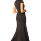 Jarlo Moxxi V neck black scuba maxi dress