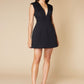 Jarlo black V neck A-line mini dress