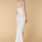 Jarlo Lisa strapless ivory satin maxi with train