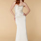 Jarlo Lisa strapless ivory satin maxi with train