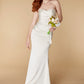 Jarlo Lisa strapless ivory satin maxi with train