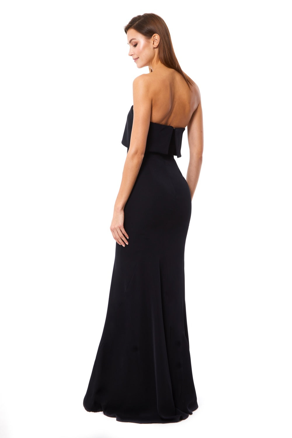 Jarlo black strapless maxi dress with bust overlay