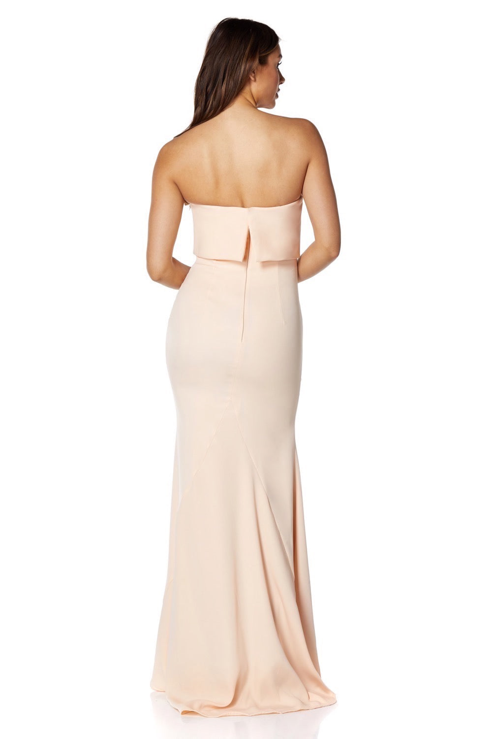 Jarlo nude strapless maxi dress with bust overlay