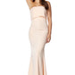 Jarlo nude strapless maxi dress with bust overlay