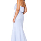 Jarlo blue strapless maxi dress with bust overlay