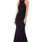 Jarlo black halter neck fishtail maxi dress