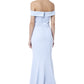 Jarlo blue bardot fishtail maxi dress