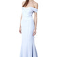Jarlo blue bardot fishtail maxi dress