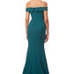 Bella Bardot Maxi Dress With Thigh Split And Train