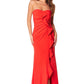 Violet Ruffle Fishtail Maxi Dress with Thigh Split